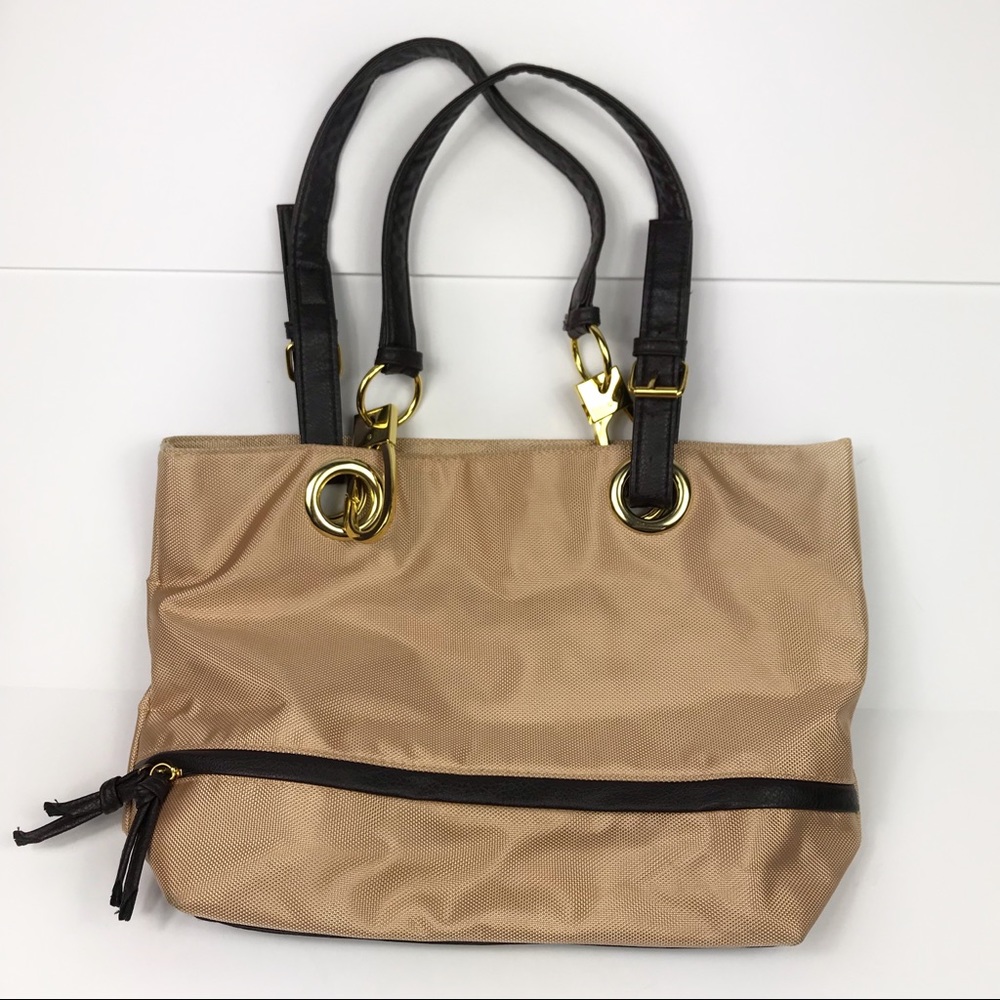Braciano Tan / Gold Hardware Unique Shoulder Bag